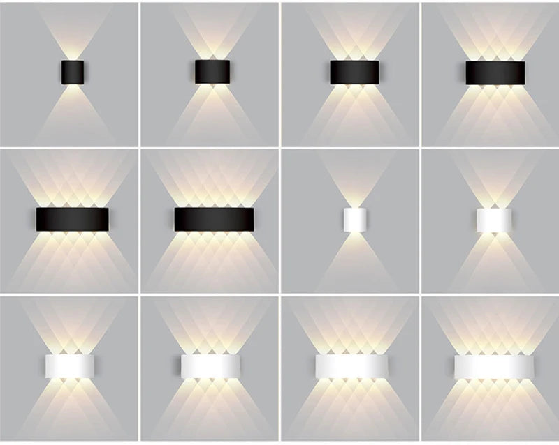 Aluminum LED Wall Lamp Waterproof IP65 Outdoor Garden Lights 8W 12W Interior Wall Light for Bedroom Living Room Stairs Lighting