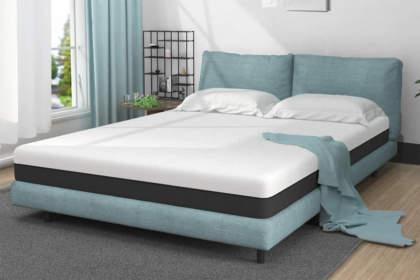 Bigzzia Hybrid Memory Foam Spring Mattress Double 25cm Hydro Memory Foam Spring Coil Mattress Body Support Spinal Alignment
