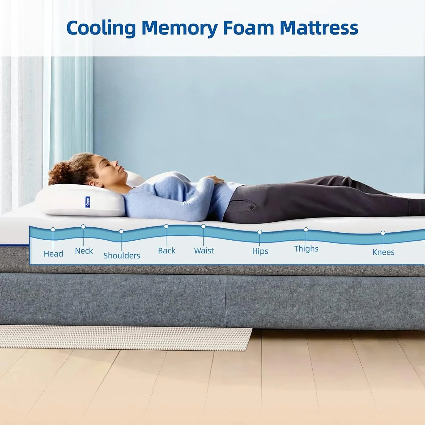Bigzzia Hybrid Memory Foam Spring Mattress Double 25cm Hydro Memory Foam Spring Coil Mattress Body Support Spinal Alignment