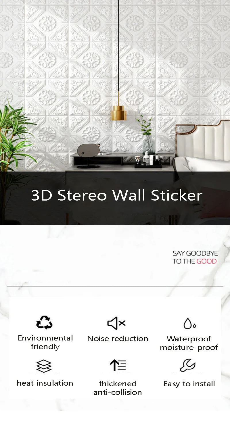 35*35cm Ceiling Bed Room Decor Background Wallpaper Peel and Stick Waterproof Decoration Wall Stickers Anti-collision 3d Home