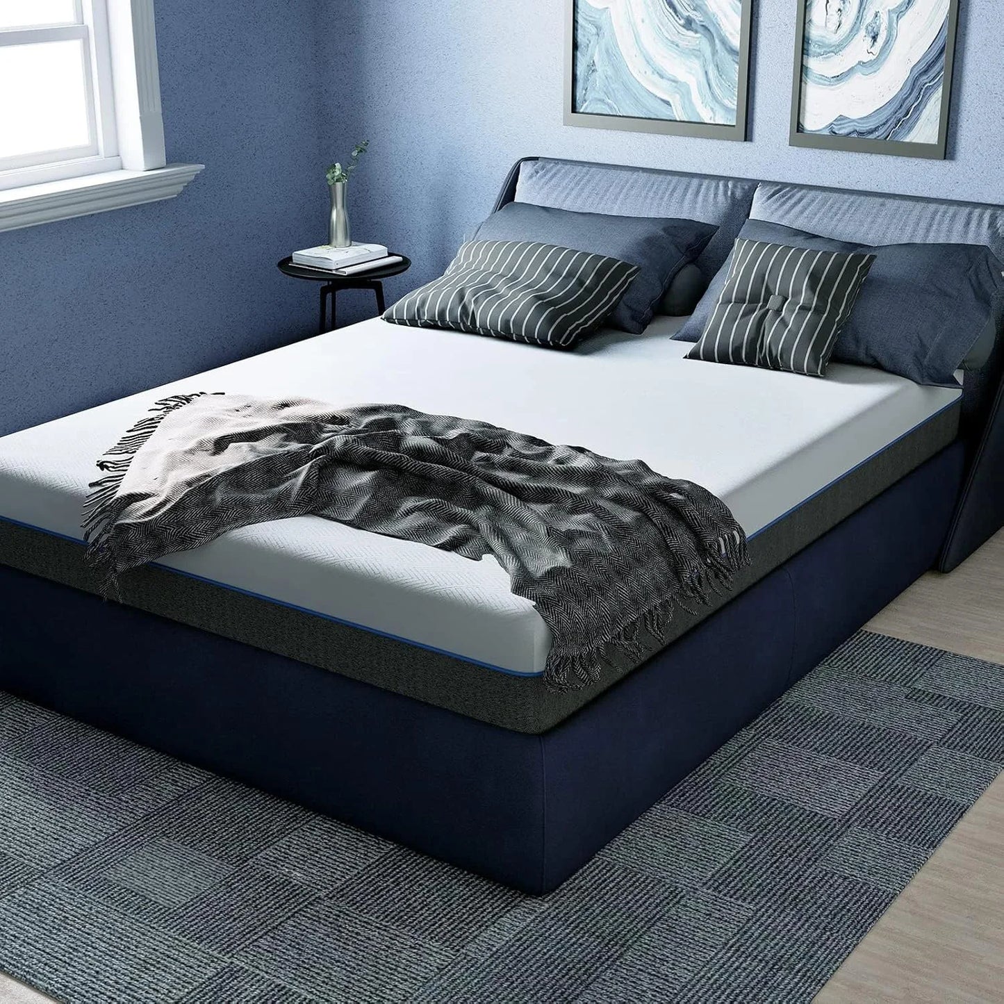 Bigzzia Hybrid Memory Foam Spring Mattress Double 25cm Hydro Memory Foam Spring Coil Mattress Body Support Spinal Alignment