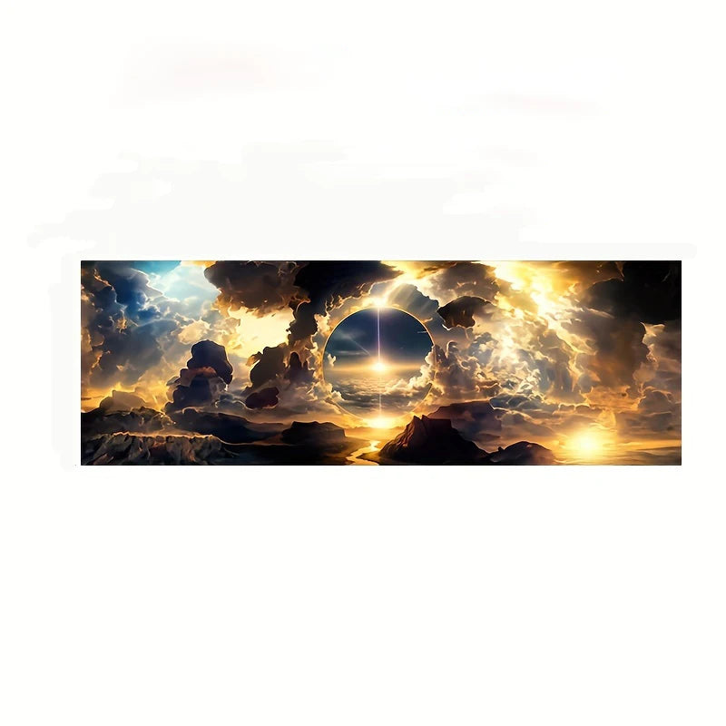Modern Art Sky White Clouds Mountains And Rivers Large Size Wall Art Canvas Painting for Living Room Home Decoration