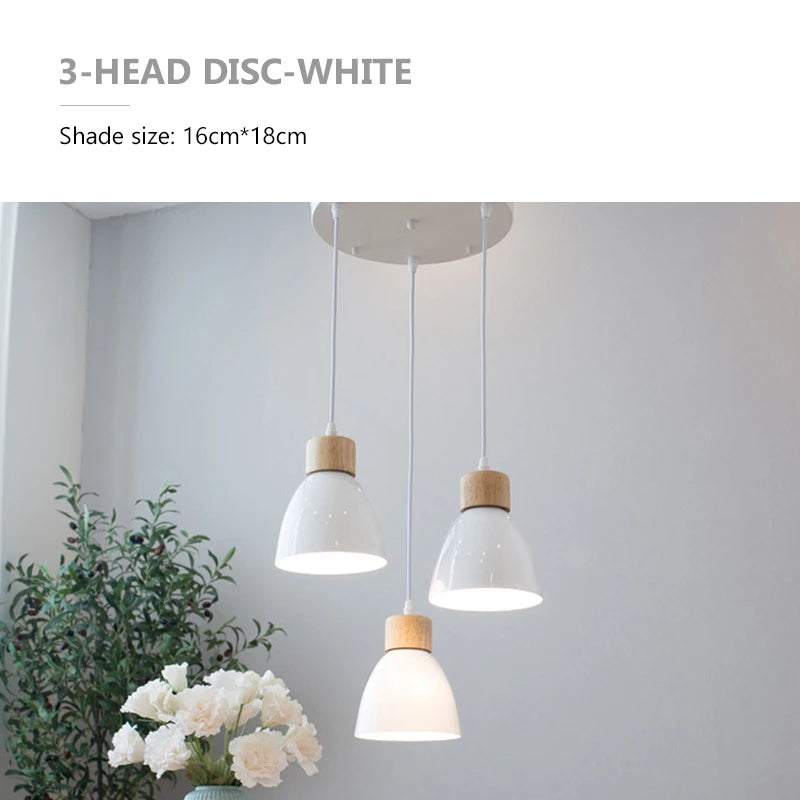 Nordic Macaron Chandeliers E27 Creative Wooden Bedside Lights For Bedroom Study Cafe Bar Restaurant Decor 3 Heads Pendant Lamps