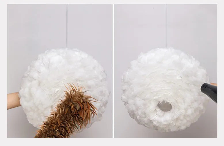 Feather Chandelier Modern Large Goose Feather Living Room Bedroom Feather Chandelier Warm and Fashionable Clothing Store Chandel