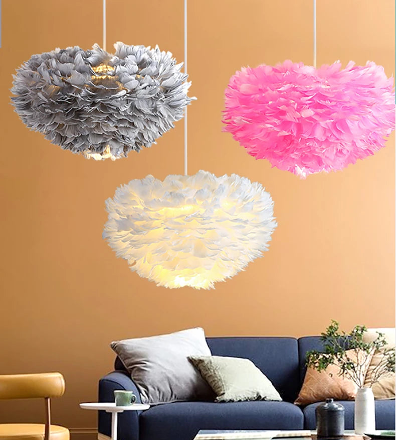 Feather Chandelier Modern Large Goose Feather Living Room Bedroom Feather Chandelier Warm and Fashionable Clothing Store Chandel