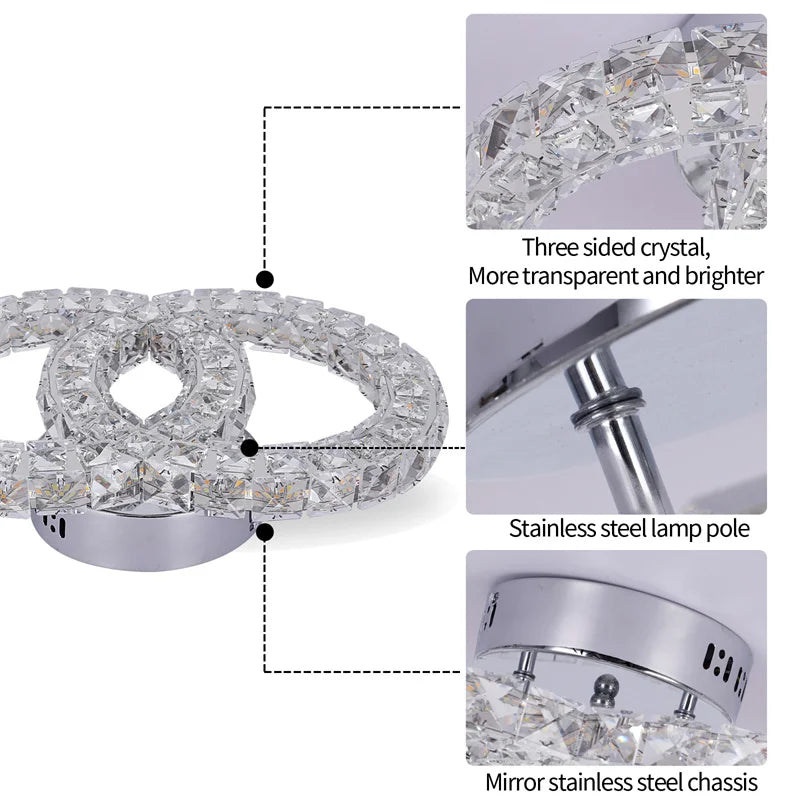 K9 Crystal Led Ceiling Light Living Room Decoration Modern Chandelier Indoor Lighting Fixtures Bedroom Home Decor Ceiling Lamps