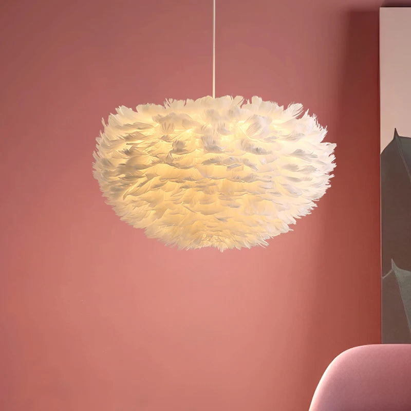 Feather Chandelier Modern Large Goose Feather Living Room Bedroom Feather Chandelier Warm and Fashionable Clothing Store Chandel
