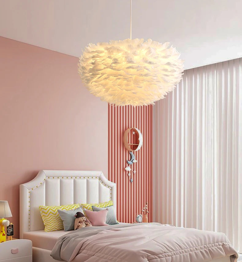 Feather Chandelier Modern Large Goose Feather Living Room Bedroom Feather Chandelier Warm and Fashionable Clothing Store Chandel