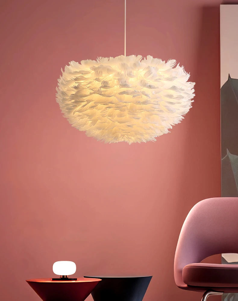 Feather Chandelier Modern Large Goose Feather Living Room Bedroom Feather Chandelier Warm and Fashionable Clothing Store Chandel