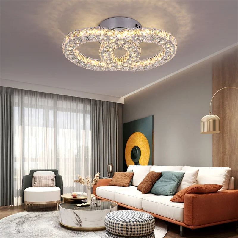 K9 Crystal Led Ceiling Light Living Room Decoration Modern Chandelier Indoor Lighting Fixtures Bedroom Home Decor Ceiling Lamps