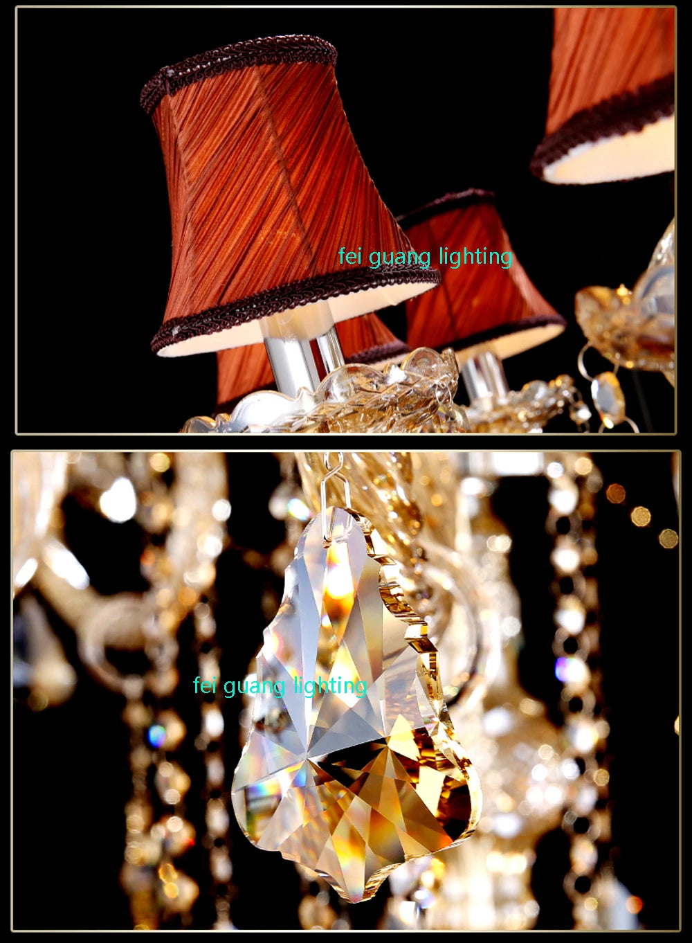 Light Luxury Cognac Color Crystal Chandelier For Stairway Sitting Room Big Chandelier For Staircase Iron Hanging Lamp Lustre Led