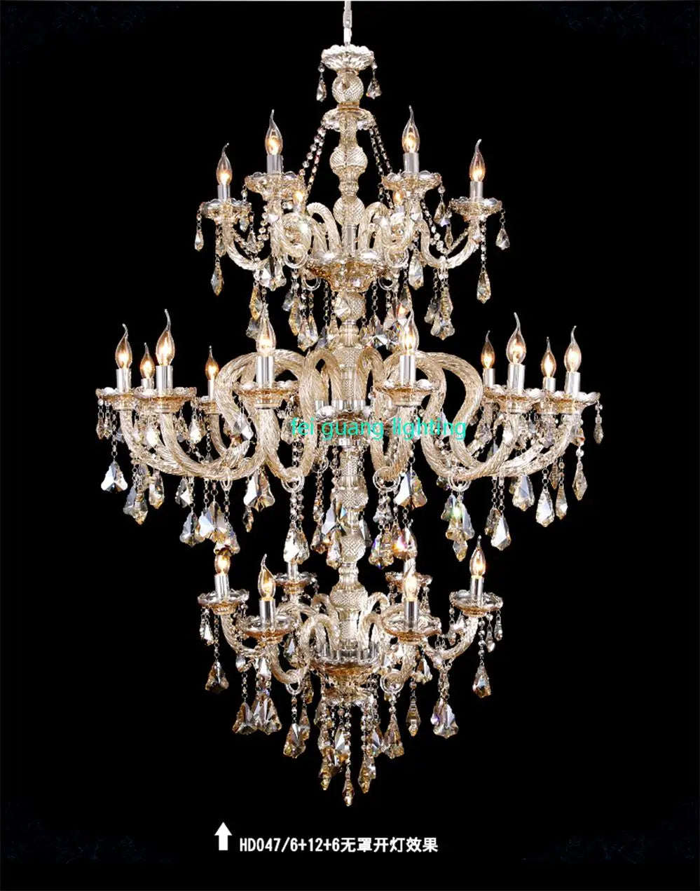 Light Luxury Cognac Color Crystal Chandelier For Stairway Sitting Room Big Chandelier For Staircase Iron Hanging Lamp Lustre Led