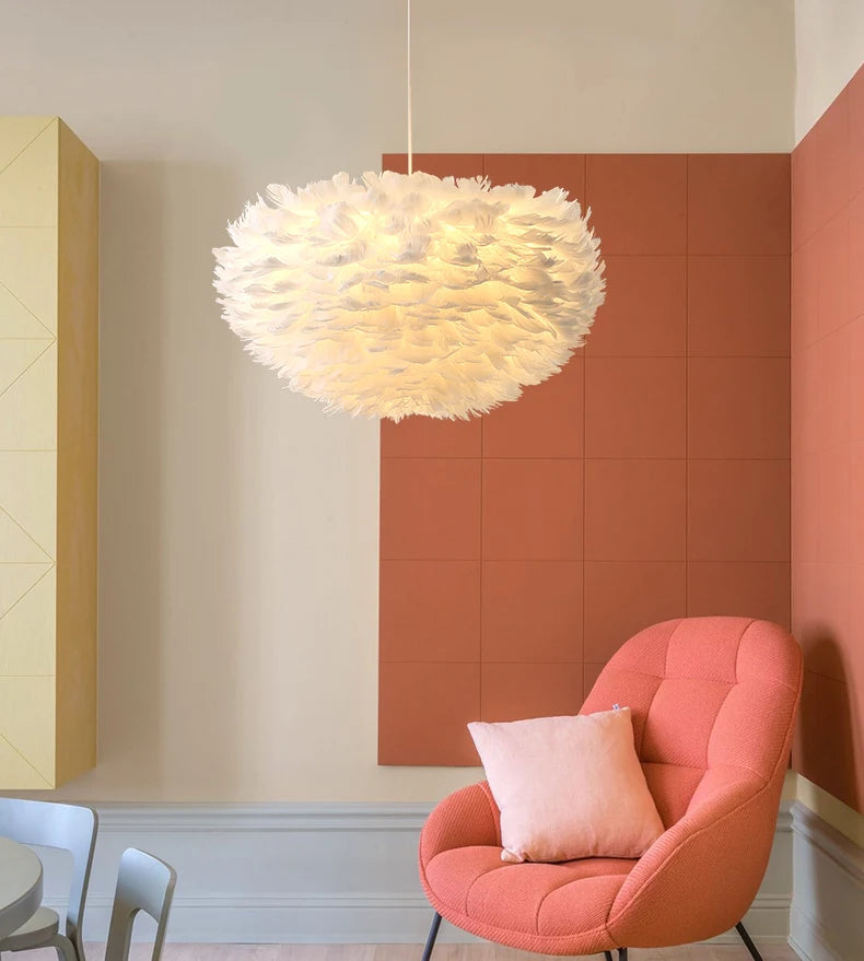 Feather Chandelier Modern Large Goose Feather Living Room Bedroom Feather Chandelier Warm and Fashionable Clothing Store Chandel