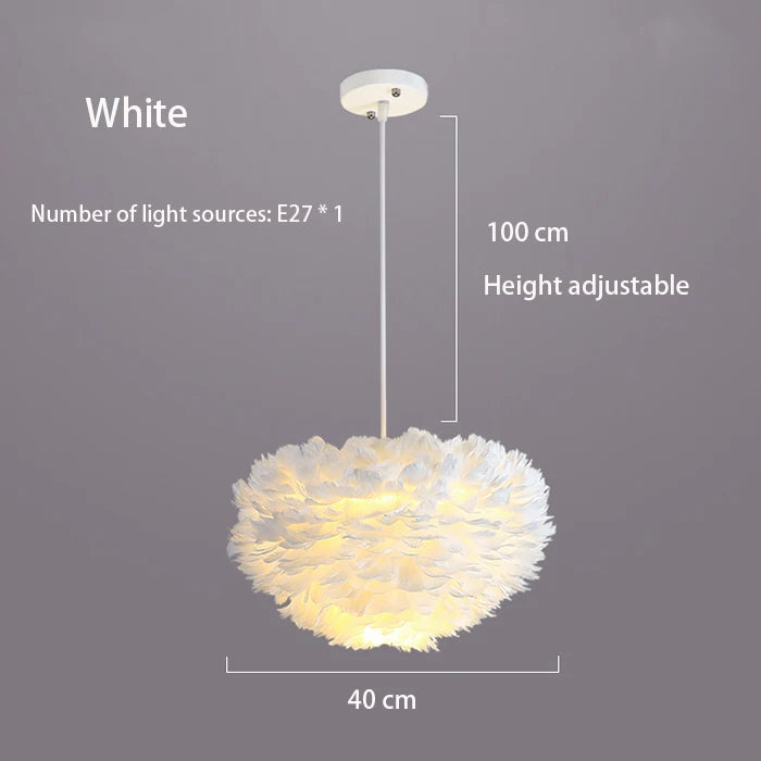 Feather Chandelier Modern Large Goose Feather Living Room Bedroom Feather Chandelier Warm and Fashionable Clothing Store Chandel