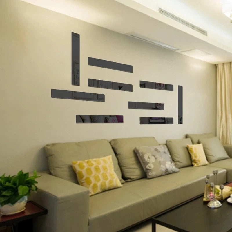 10Pcs 3D Mirror Wall Stickers Acrylic Wall Decorations Living Room Wall Design Mirrored DIY Art Furniture Sticker Home Decor