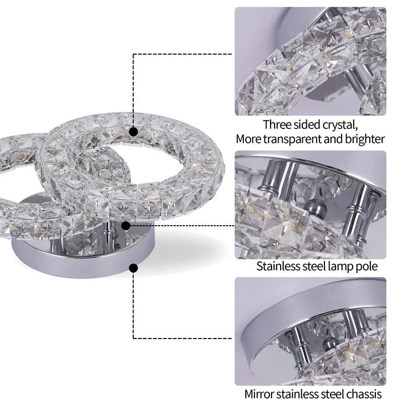 K9 Crystal Led Ceiling Light Living Room Decoration Modern Chandelier Indoor Lighting Fixtures Bedroom Home Decor Ceiling Lamps