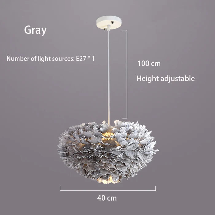 Feather Chandelier Modern Large Goose Feather Living Room Bedroom Feather Chandelier Warm and Fashionable Clothing Store Chandel
