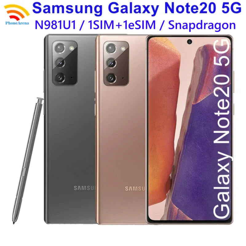 C Samsung Galaxy Note20 Note 20 5G N981U 6.7" AMOLED 128GB ROM 8GB RAM NFC Snapdragon Octa Core Original Cell Phone