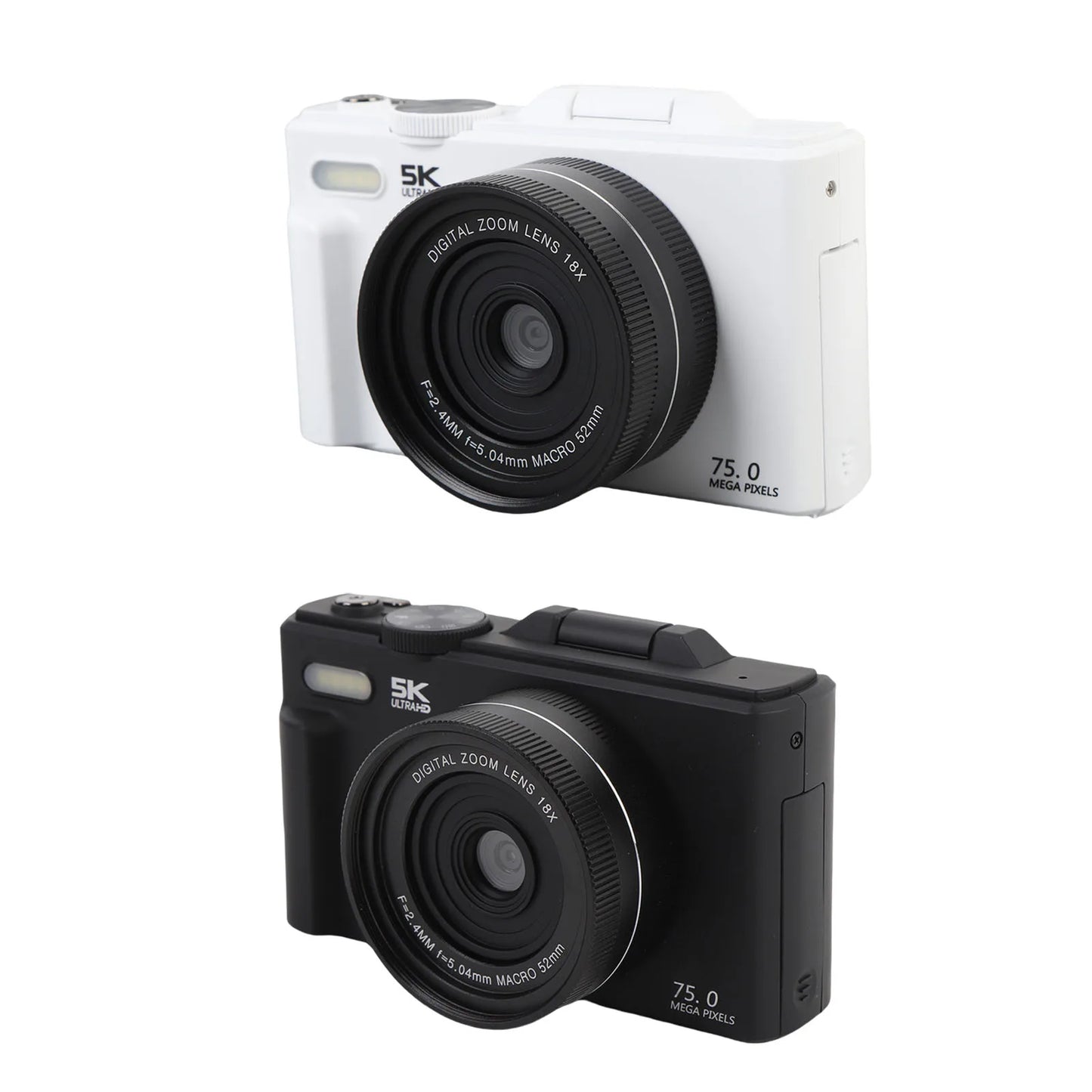 Camera with Flash 18XAF Autofocus Compact High Definition 5K Digital Camera Portable 3 Inch Screen for Video