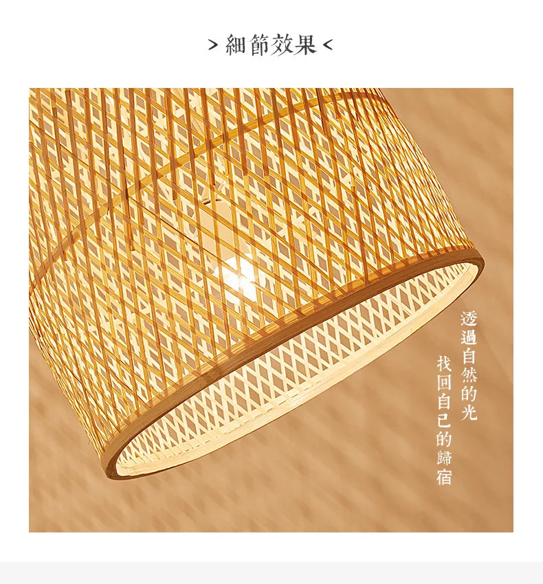 Zen Bamboo Chandelier New Chinese Lantern Hotel Chinese Style Restaurant Restaurant Bamboo Artwork Duplex Staircase Long Chandel