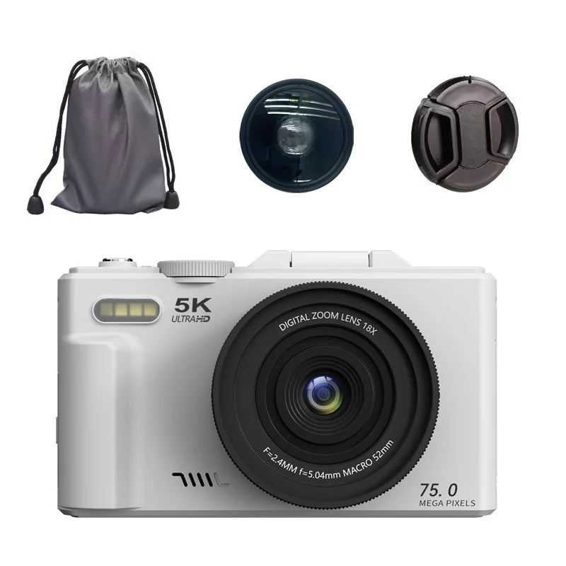 5k HD Digital Camera 75MP 18X Zoom AF Automatic Zoom 3-inch Flip Screen WIFI Web Camcorder Student Travel Shooting Vlog Cameras