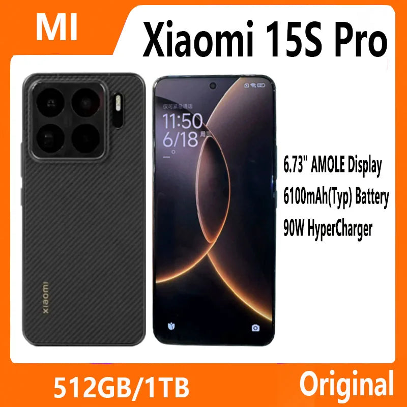 New Xiaomi 15S Pro Smartphone CN Version 6.73" 2K AMOLED Display Xuanjie®O1 flagship processor 6100mAh 90W Hyper Charge 50MP