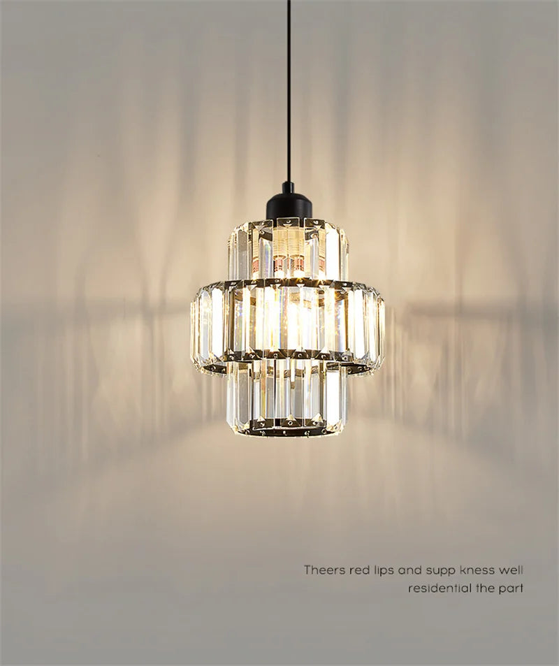 K9 Crystal Pendant Light Indoor Dining Room Nordic Modern Ceiling Chandelier for Bedroom Decoration Led Adjust Lighting Fixtures
