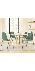 Upholstered Parsons Dining Chairs Set of 4, Fabric Dining Room Kitchen Side Chair with Nailhead Trim and Wood Legs - Beige