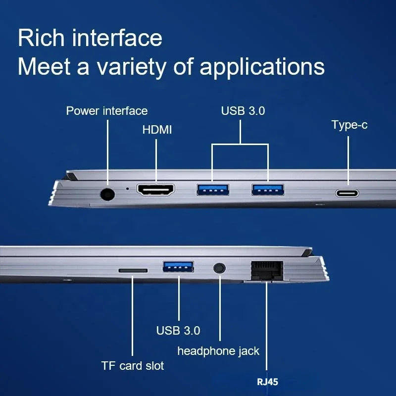 Gaming Office Laptops I5 11th Gen Win11 Metal Notebooks Netbook Portable Computer PC Intel I5-11300H 32GB RAM +1TB Dual M.2 SSD