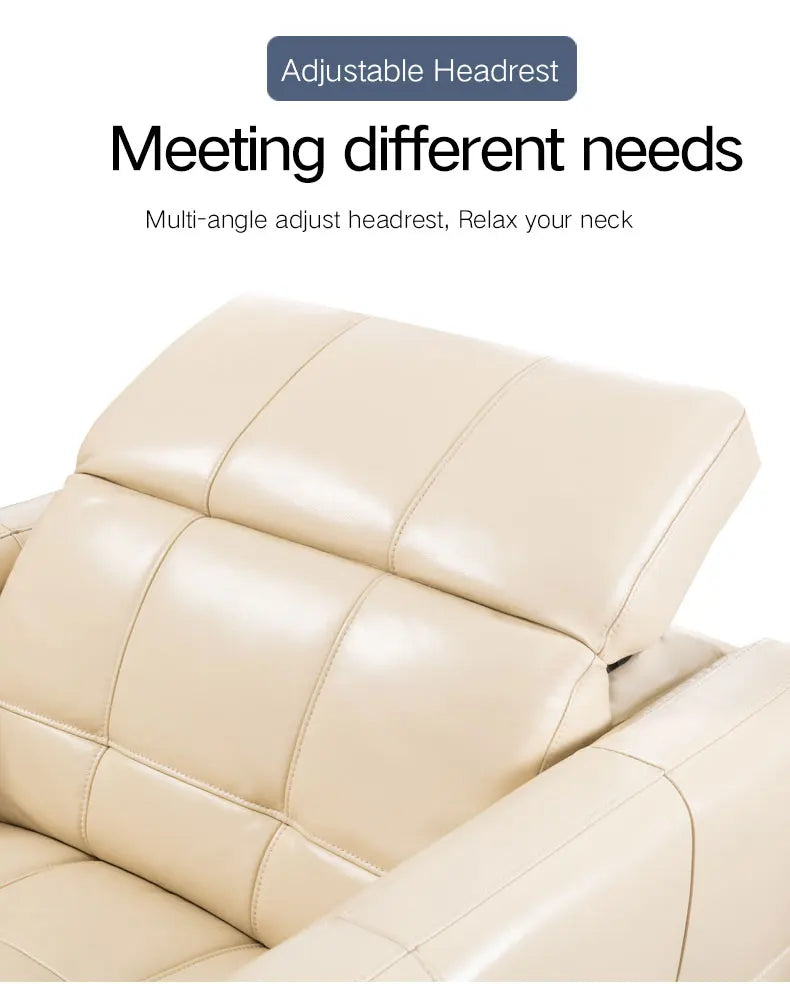 Genuine Leather Recliner Sofa Set,Modern Electric Recliner Sofa Set for Living Room