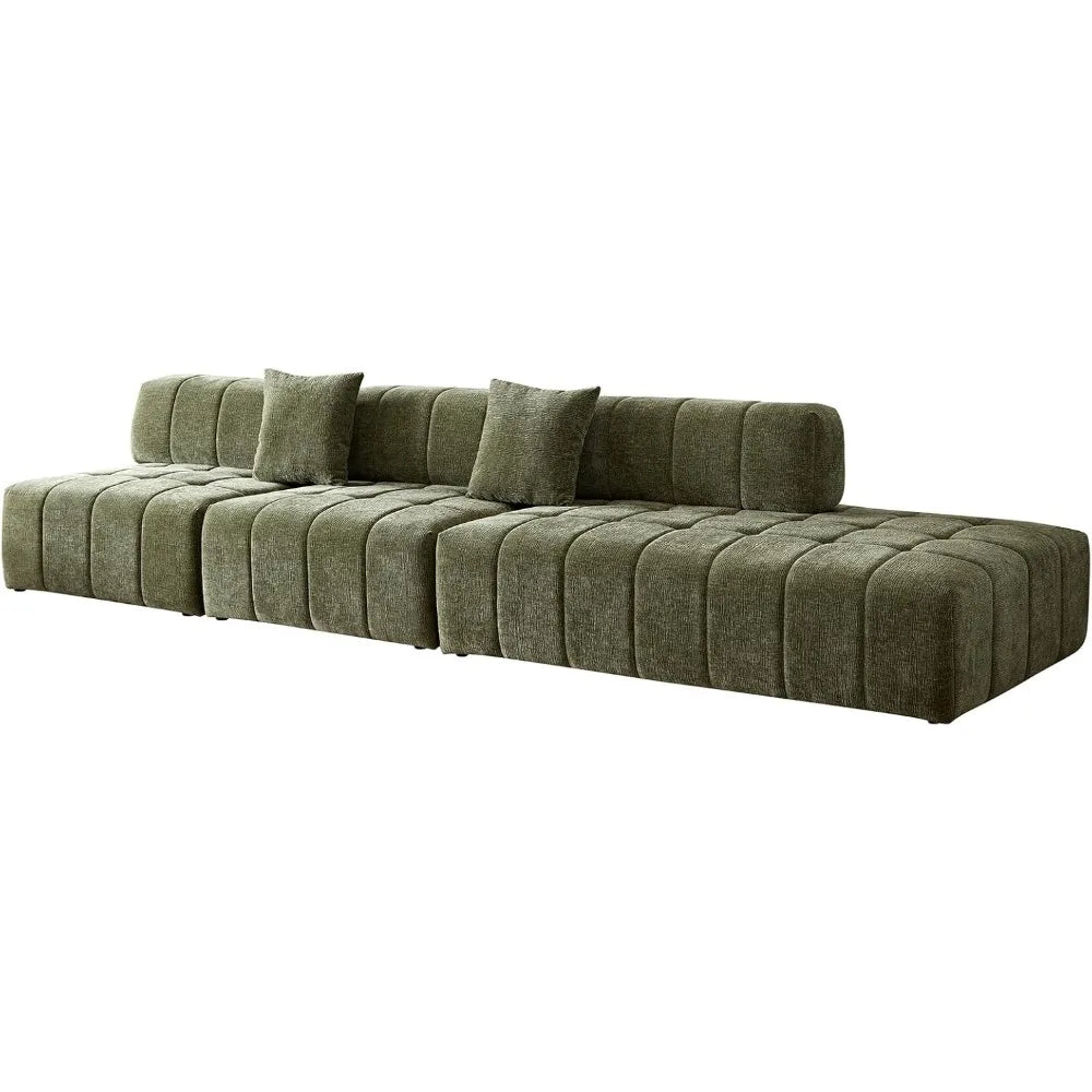 135"Curved Sectional Sofa,Modern Boucle Fabric Upholstered Modular Couch Oversized 6-Seat Sofa for Living Room,Bedroom,Apartment