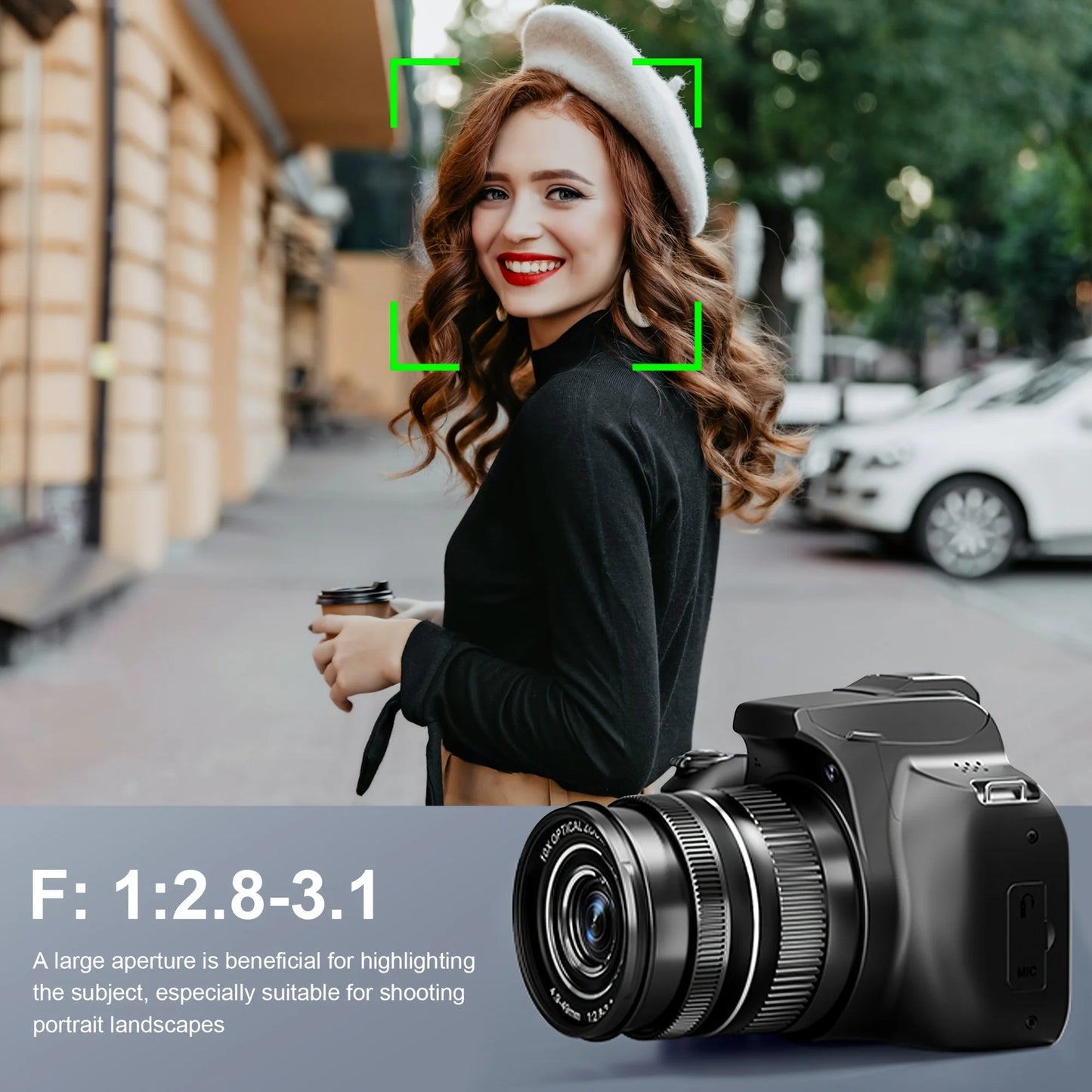 4K Professional Video SLR Camera 64MP Vlog Digital Cameras for Youtube Livestream Webcam 10X Optical Zoom Photography Camcorder