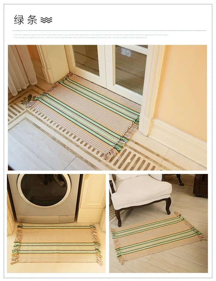 WINLIFE Cotton Blending Fiber Carpets Decorative Area Rugs For Living Room/Bedroom Entrance Doormat Bedside Rugs Washable Mats