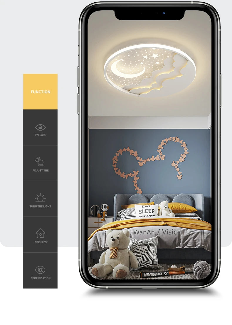 SANDYHA Nordic Children LED Ceiling Lamp Lantern Nursery Bedroom Kids Room Lustres Lampara Techo Para Quarto Home Decor Lighting
