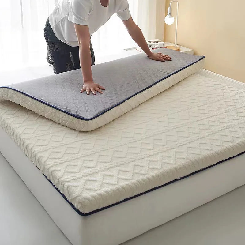 Thick Velvet Mattress Single Double Size Sponge Mattress Cushion Mat Soft Tatami Sleeping Pad