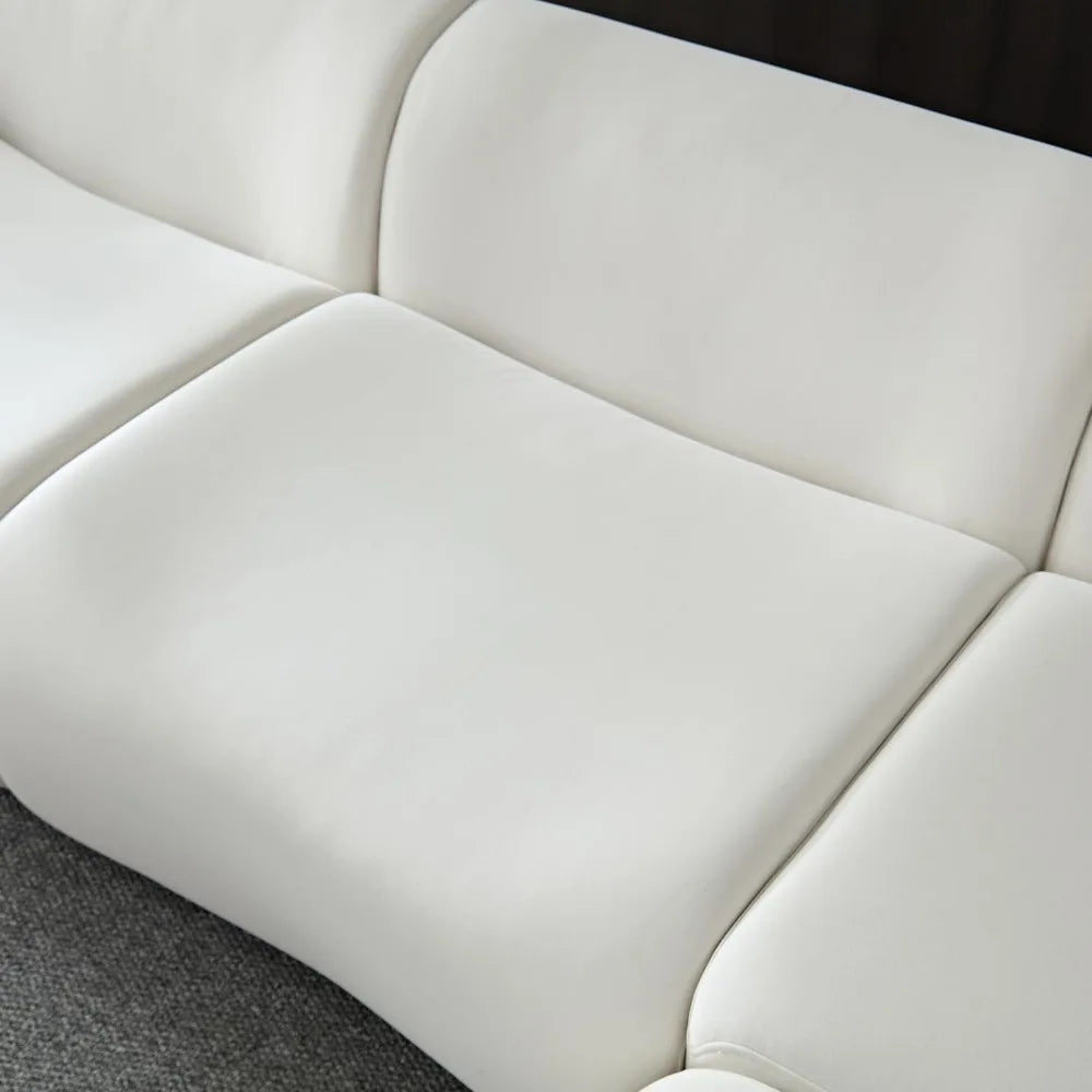 135"Curved Sectional Sofa,Modern Boucle Fabric Upholstered Modular Couch Oversized 6-Seat Sofa for Living Room,Bedroom,Apartment