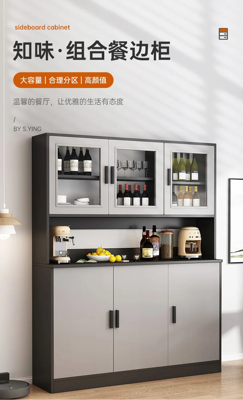 Modern Tall Minimalist Sideboard Buffet Slate Cupboard Living Room Furniture Entrance Hall Console Table Kitchen Storage Cabinet