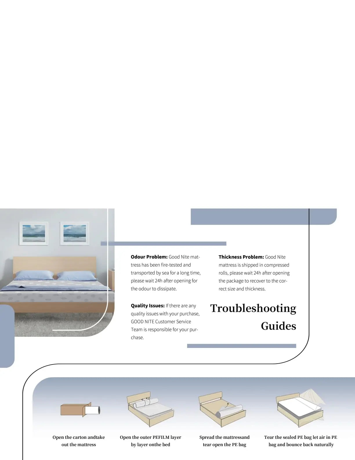 Good Nite Cloud-Like 4.3" Memory Foam Mattress - Plush Pressure-Relieving Topper with Ice Silk Cover for Sweat-Free Sleep