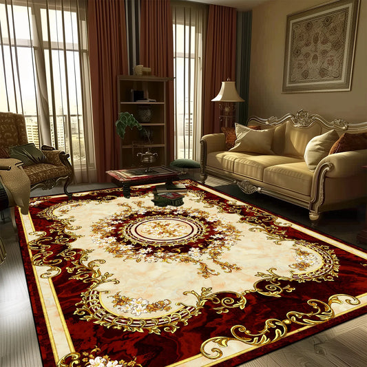 European Style Large Size Carpets for Living Room Decorative Household Rug for Bed Room Washable Non-slip Floor Mat Customizable