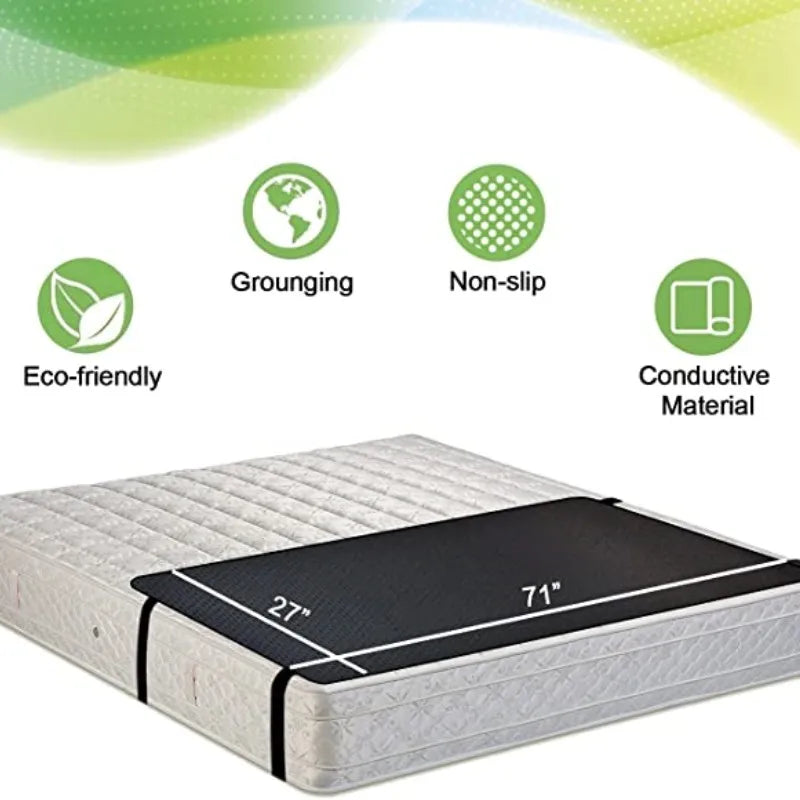 Half Grounding Mat for Bed Anti-slip PU Leather Earthing Mattress With Grounding Cord & Plug Adapter