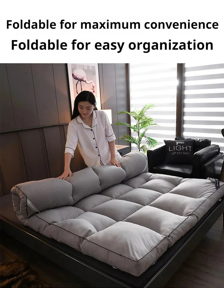 Summer thickening tatami mattress Feather down soft mattress foldable futon folding soft mattresses