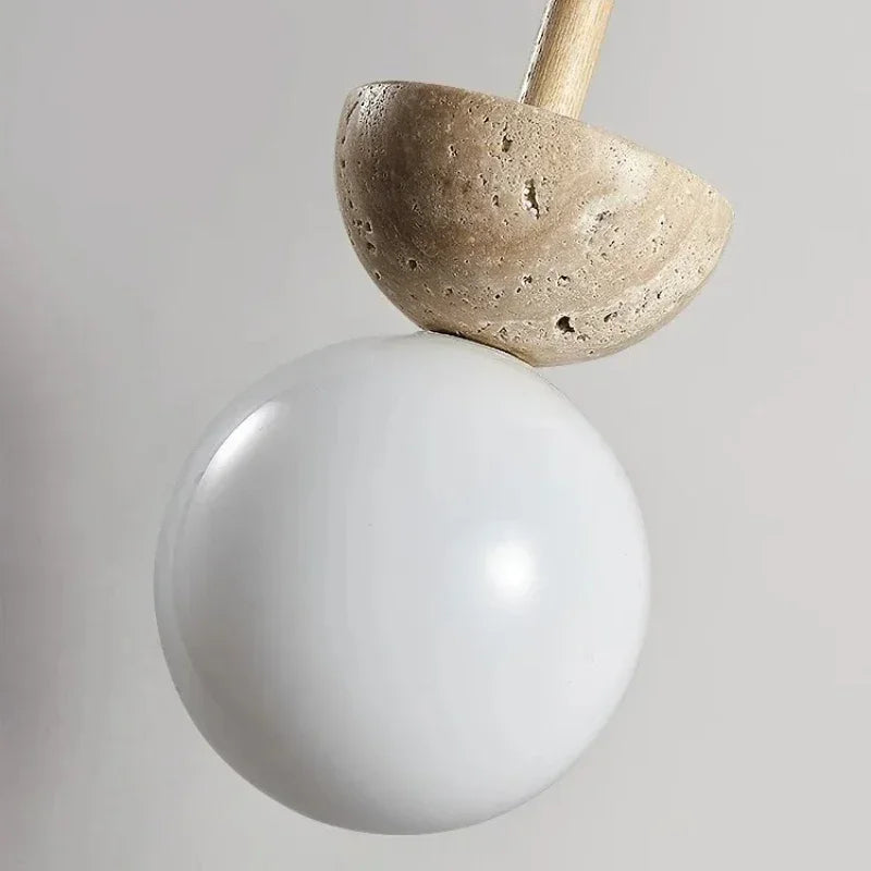 Cream Style Pendant Lamp Bedroom Bedside Led Chandelier Stone Wood Light Designer Bauhaus Medieval Restaurant Bar Small Lights