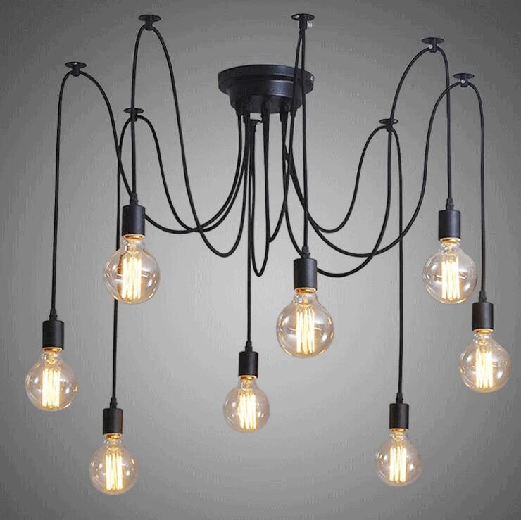 DIY Spider Chandelier Industrial Pendant Lights E27 Modern Ceiling Hanging Lamp Dinning Living Room Courtyard Lighting Fixture