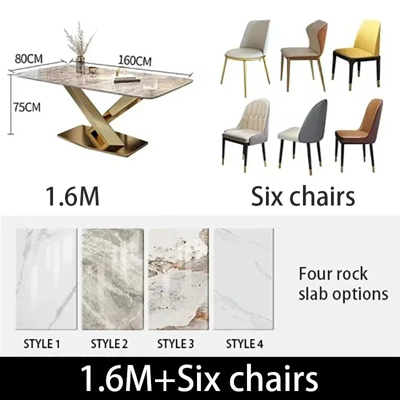 Luxury Dining Table Manger Chair Set Living Room Console Table Dressing Gold Space Savers Multifunction Yemek Masaları Furniture