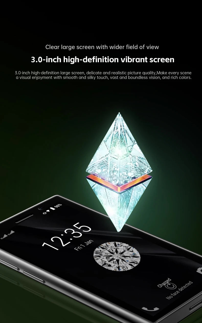 SERVO S26 Mini 3G Smartphone Android 9.0 System 2 SIM Cards 2GB+16GB Play Store Face Unlock WiFi Hotspot 3.0" Small Smart Phones