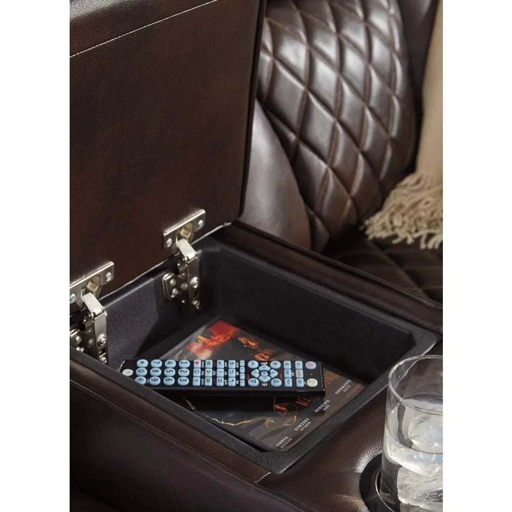 Warnerton Faux Leather Power Reclining Sofa with Adjustable Headrest living room furniture