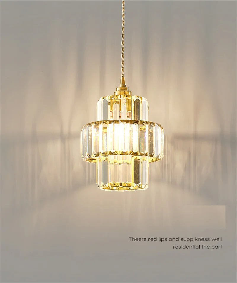 K9 Crystal Pendant Light Indoor Dining Room Nordic Modern Ceiling Chandelier for Bedroom Decoration Led Adjust Lighting Fixtures