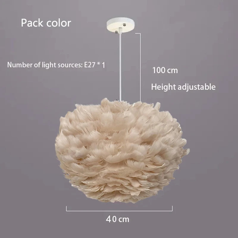 Feather Chandelier Modern Large Goose Feather Living Room Bedroom Feather Chandelier Warm and Fashionable Clothing Store Chandel