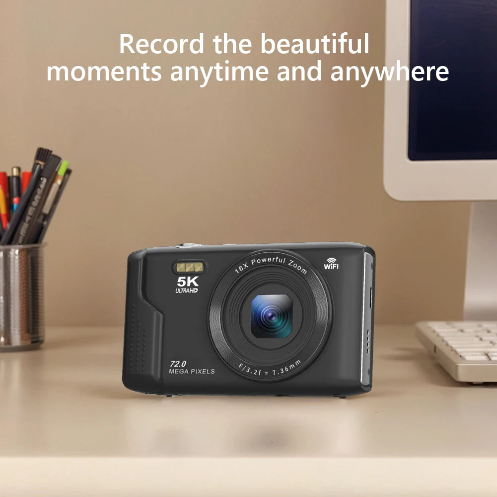 Digital Camera 72MP Vlogging Camera 16X Zoom Video Camera 2.8inch LCD Screen for Teens Adult Beginner