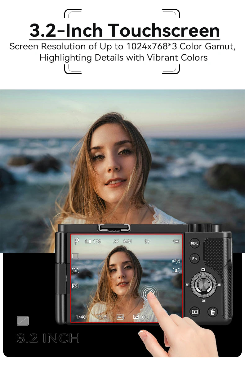 ORDRO G730 Vlog Digital Compact Camera 4K 60FPS IR Night Vision 12X Optical Zoom Auto Manual Focus Video Camcorder Photography